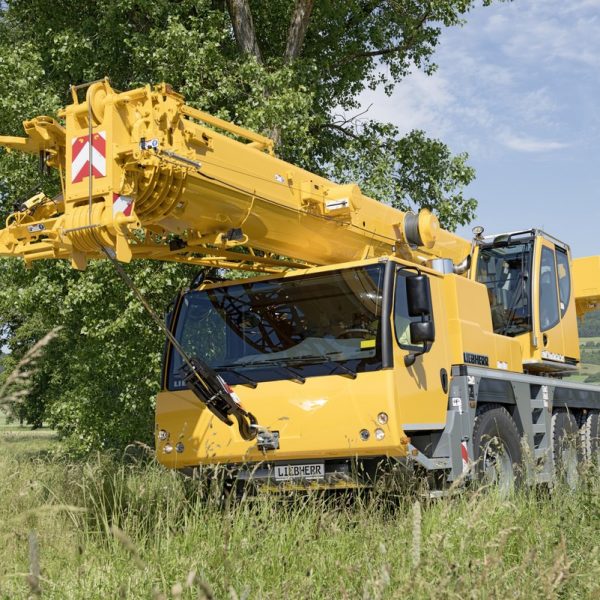 Mobile crane

Max. load capacity           50 t
Telescopic boom              38 m
Max. hoist height             54 m
Max. radius                       44 m
Number of axles               3

&nbsp;