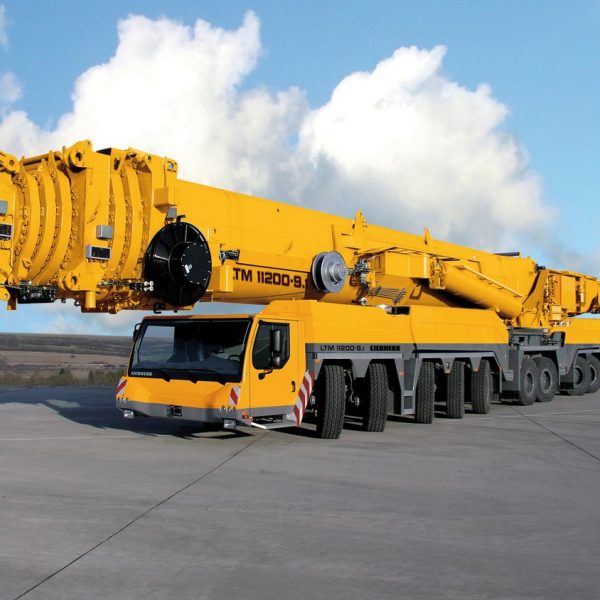 Mobile crane

Max. load capacity         1,200 t
Telescopic boom            100 m
Max. hoist height            188 m
Max. radius                      136 m
Number of axles              9